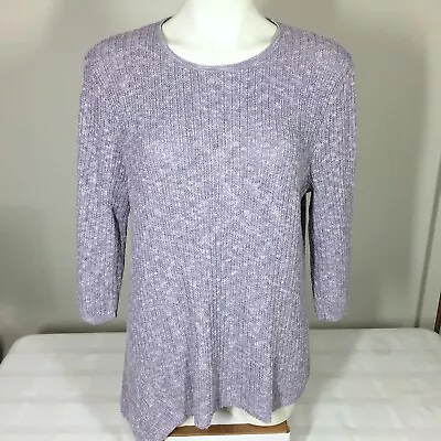 J Jill Large Sweater Purple Asymmetrical Hem Cotton Blend • $6.99