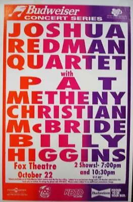 Joshua Redman Pat Metheny 1993  Boulder Jazz Concert Poster • $15