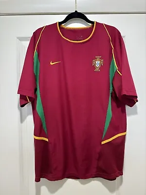 Portugal Mens LARGE Nike Home 2002 Jersey Vintage Used • $87.50