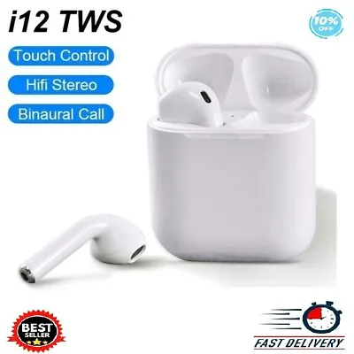 TWS-i12 Wireless Stereo Headphones Bluetooth Headset Earbuds For IPhone Android • £7.78