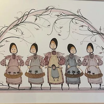 P Buckley Moss Print- Signed Numbered Framed & Matted “Maids In A Row” • $75