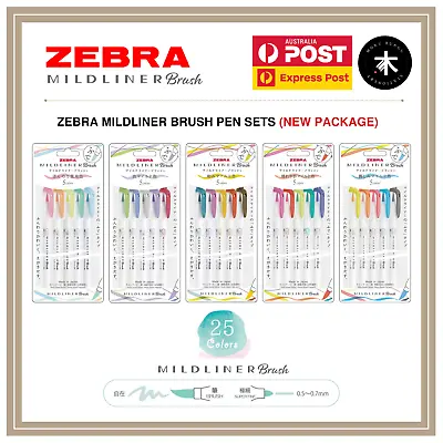 $16.70 • Buy Zebra Mildliner Double-Sided Brush Pens - 5 Colour Sets (5 Types Available)