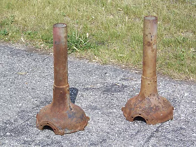 Pair 2 Antique Cast Iron Machine Base Stands Steampunk Industrial Table Pedestal • $150