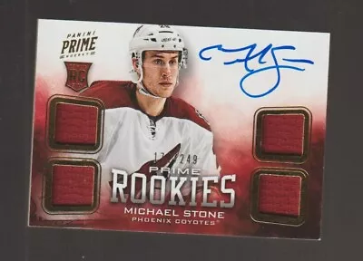 2012-13 Panini Prime Prime Rookies /249 Michael Stone #141 Rookie Auto RC • $7.60