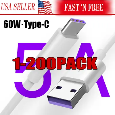 USB Type C Data Cable 5A Fast Charging USB-A To USB-C Charger Lot Cord For Phone • $124.49