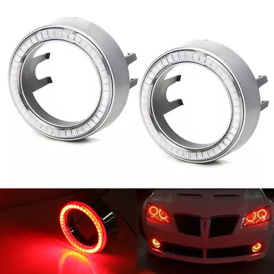 Red 40-SMD LED Angel Eyes Halo Rings W/ Shroud For Fog Lights Retrofit DIY • $25.19