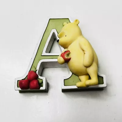 Disney Classic Pooh Letter A Is For Apple Nursery Decoration Figurine Wall Hang • $12.49