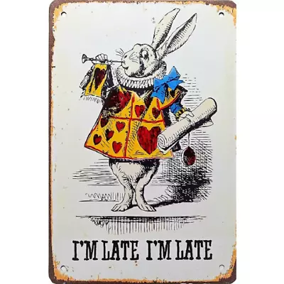 Vintage Alice In Wonderland Metal Sign Childrens Fairytale Poster Tin Sign 12x8 • $13.50