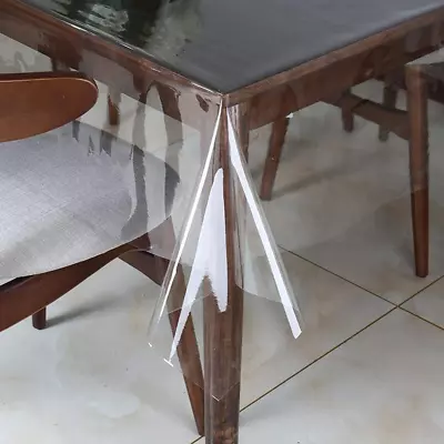 Clear Vinyll Tablecloth Protector Heavy Plastic Rectangle Sheet Table Cover • $15.37