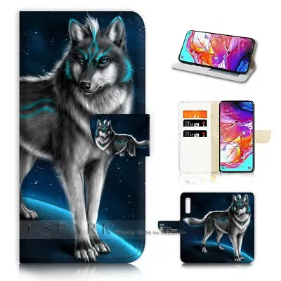 ( For Optus X Sight ) Wallet Flip Case Cover AJ21375 Spirit Wolf • $12.99