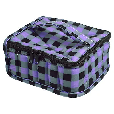 1 Pcs Nail Polish Carrying Case Nail Polish Organizer Case Nylon Purple Gray • $16.90