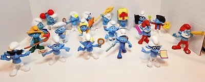 Smurfs  PVC Figures Toys Lot Of 19 Peyo 2011 Smurfette Papa BRAINY JOKEY • $22.99