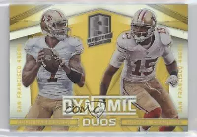 2014 Spectra Dynamic Duos Gold Prizm /25 Colin Kaepernick Michael Crabtree #25 • $23.24