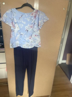 £4.99 • Buy Ted Baker Trouser Suit Aged 11/12 Blue Flowery One Piece 