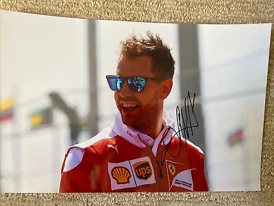 SEBASTIAN VETTEL Smiling No Helmet Signed PHOTO Ferrari F1 12 X 7.75  Netflix • $75