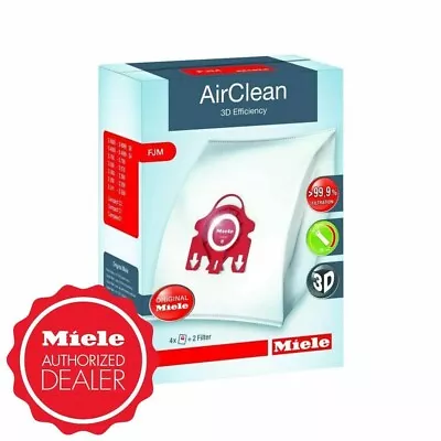 Miele FJM Vacuum Bags - 3D AirClean - 4 HEPA Bags & 2 Filters Per Box   • £22.17