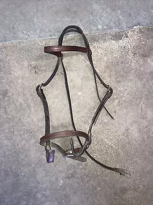 Circle Y Leather Headstall With Attached Caveson • $33