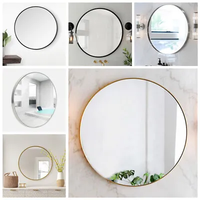£25.94 • Buy 40-80cm Round Wall Mounted Bathroom Mirror Makeup Dressing Mirror Metal Frame