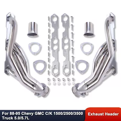 For Chevy GMC C/K 1500/2500/3500 5.0/5.7L 88-95 Polished Stainless Steel Headers • $125.68