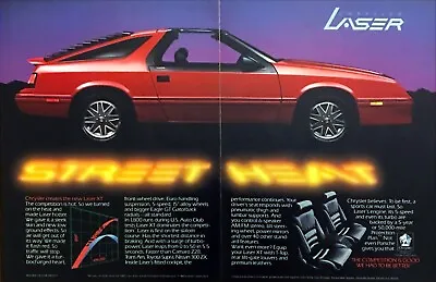 1986 Chrysler Laser XT Hatchback Photo  We Had To Be Better  2-page Print Ad • $10.39
