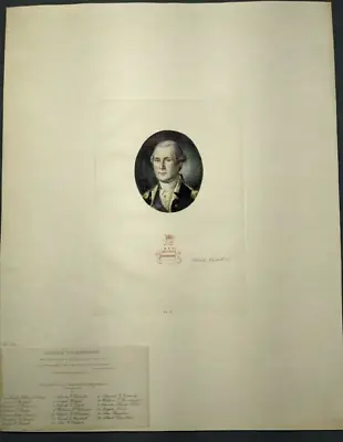 Engraved George Washington Colored Print Charles Wilson Peale 1785 Opitz 1897 • $550