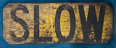 Vintage Rare Wooden Stop Slow Flip Double Sided Crossing Guard Sign • $149.99