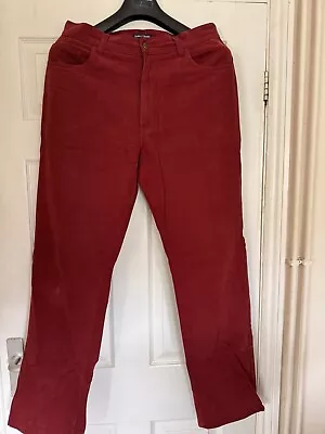 Trotter & Deane Jeans Size 34 R Michael Portillo Moleskin Red VGC • £19.99