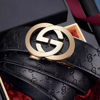 Luxury Designer Genuine Leather Belt Men Women Buckle Waist Belt Strap For Jeans • $24.68