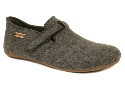 HAFLINGER Everest Focus Anthracite Wool Footbed Removable  Slipper Germany New • $84