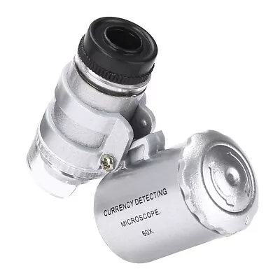 60X Handheld Mini Pocket Microscope Loupe Jeweler Magnifier With LED UV Light BE • $1.65