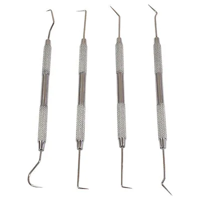 $7.99 • Buy 4pc Double Ended Dental Pick Probe Wax Carving Carver Tool Set Stainless Steel