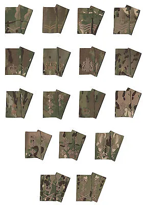 Pair Of Bronze On Multicam / MTP Rank Slides ( Multi Terrain Pattern - All Ranks • £4.50