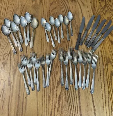 HOLMES & TUTTLE Silverplate 1938 Wentworth 36pc Flatware Set H&T Mfg Co • $85