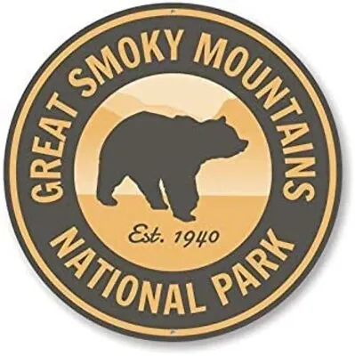 $24.95 • Buy Great Smoky Mountains National Park Est. 1940 Round Retro Metal Sign 12  X 12 