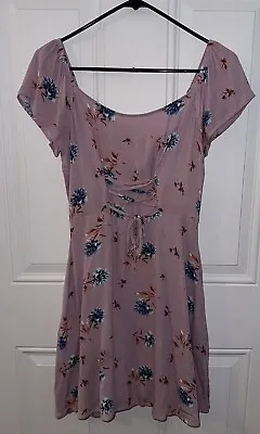 Mimi Chica Lavender Floral Dress With Flutter Sleeves Women’s Juniors Size M • $7.99