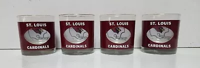 Vintage St Louis Cardinals Football Glasses Set Of 4 By Houze Art • $35