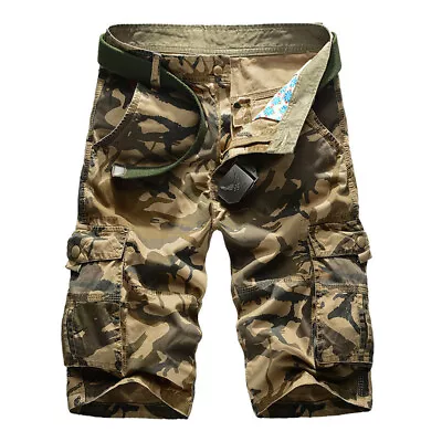 Mens Combat Shorts Casual Army Camouflage Shorts Cargo Camo Work Half Pants • $16.99