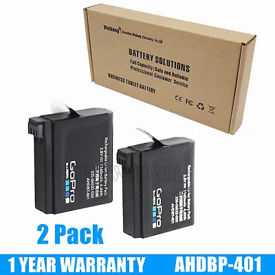 2 Pack OEM Replacement Battery AHDBP-401 For GoPro Hero 4 Silver Black Camera • $16.88