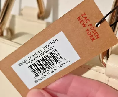 Zac Posen Z Spoke Small Shopper Shoulder Bag Purse Ivory Metal Sugg Retail $475 • $65