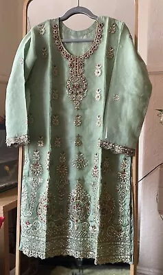 NEW Indian-Pakistani Party Wear Salwar Kameez Ready Made 3Piece Organza Suit (M) • £28