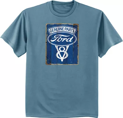 $14.95 • Buy Ford V8 T-shirt Genuine Ford Parts And Service Tin Sign Design Tee Shirt