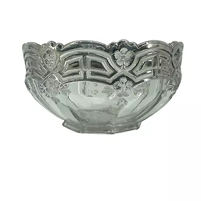 Antique EAPG Platinum Trim 8.25  Athenia Reverse 44 Bowl Platinum Trim 1912 • $54.99