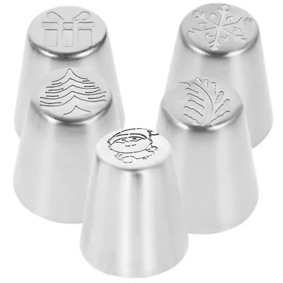 5pcs Santa Snowflake Tree Box Cream Nozzles Cake Decorating Tool-SH • £7.39