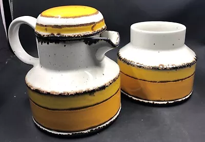 £51.76 • Buy Vintage Stonehenge Midwinter Sun Cream & Sugar Bowl Set Mid Century Style