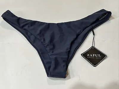 ZAFUL L Sz 8 Cheeky High Cut Bikini Bottom - Charcoal Grey - NWT • $12.95