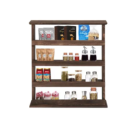 £23.92 • Buy 4Tier Wooden Floating Shelf Wall Mount Hanging Display Unit Home Kitchen Storage