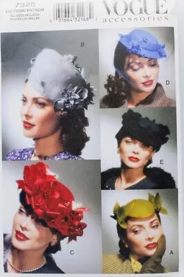 Vogue 7325 Vintage Retro Style Hat Pattern Uncut • $6.99