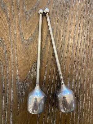 Original Vintage Pair Of Danish Chiller / Stirrers Silver Plated • $25