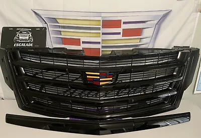 CADILLAC ESCALADE GRILLE GRILL & Hood Trim BLACK  2015i -2020 BLACK OUT • $1499.99