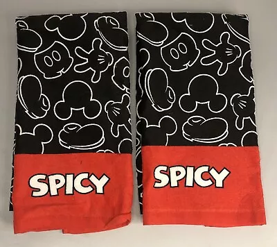 DISNEY PARKS Mickey Mouse Cotton KITCHEN TOWELS Set Of 2 Spicy • $12